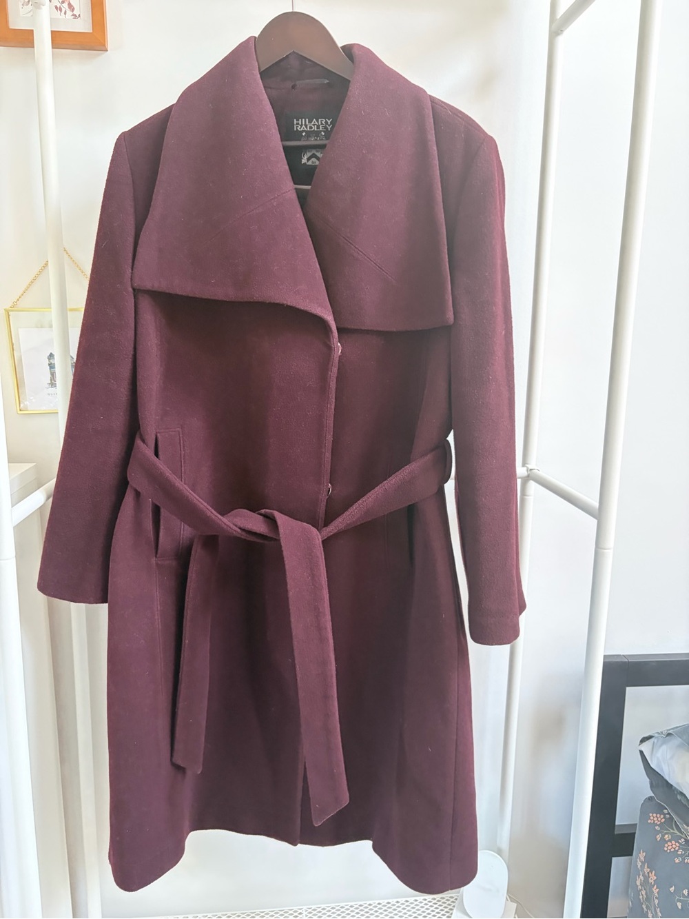 Hilary Radley Plum Wool Blend Coat